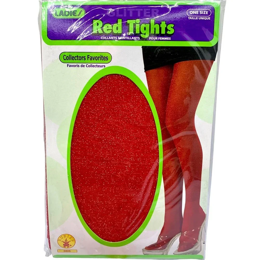 Sexy Red Glitter One Size Stockings Hosiery Cosplay Costume Tights 6826
